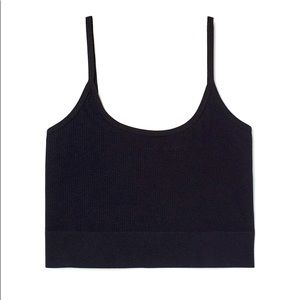 H&M cropped seamless top in ribbed jersey
